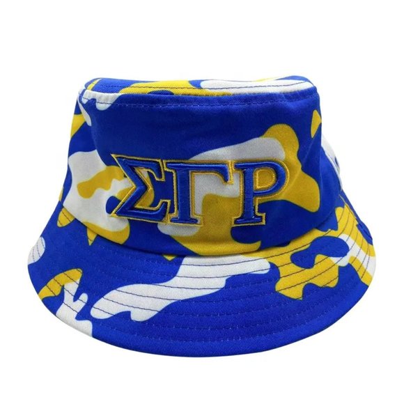 Sigma Gamma Rho Camouflage Embroidered Bucket Hat - Picture 1 of 2